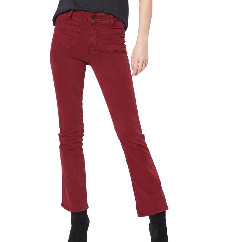 PAIGE Denim High Waist Cropped Flare Jean